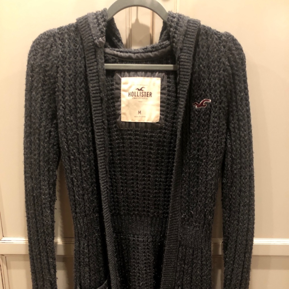 Hollister Hooded Chunky Knit Open Cardigan